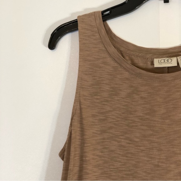 LOGO Lori Goldstein MP Boho Slub Knit Cotton Handkerchief Eyelet Tank Midi Dress - Picture 6 of 10